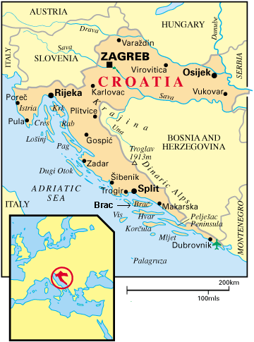 carte Croatie